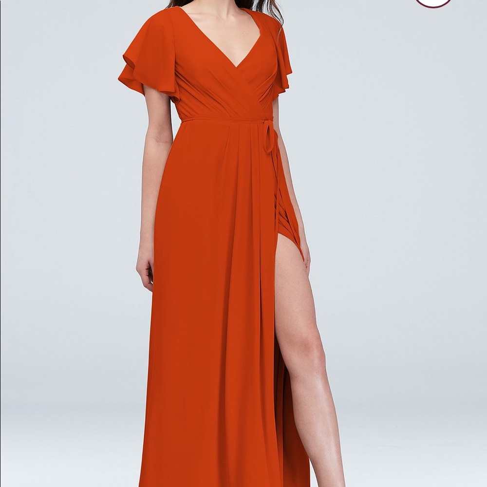 David’s Bridal Flutter Sleeve Georgette Wrap